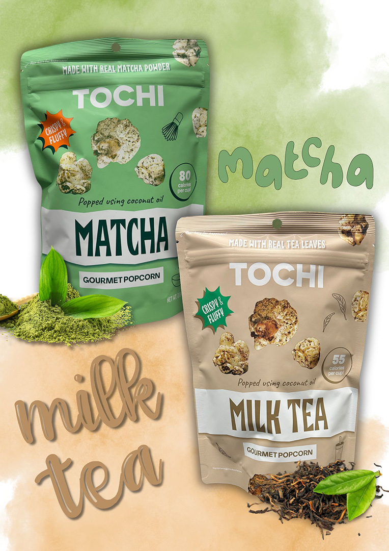 TOCHI POPCORN - MILK TEA & MATCHA FLAVOR, 2PK