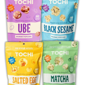 Tochi Popcorn - Variety Pack of 4 (Salted Egg, Matcha, Black Sesame, & Ube)