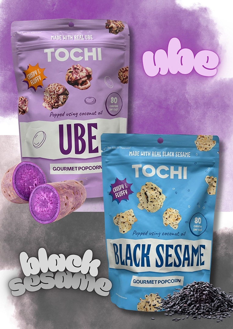 TOCHI POPCORN - UBE & BLACK SESAME FLAVOR, 2PK